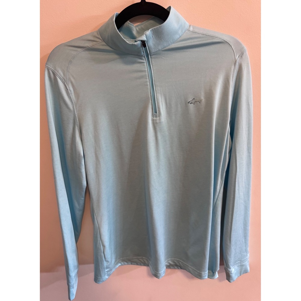 Greg Norman Men's M Gray Quarter Zip Performance Golf Pullover Athleisure Sporty